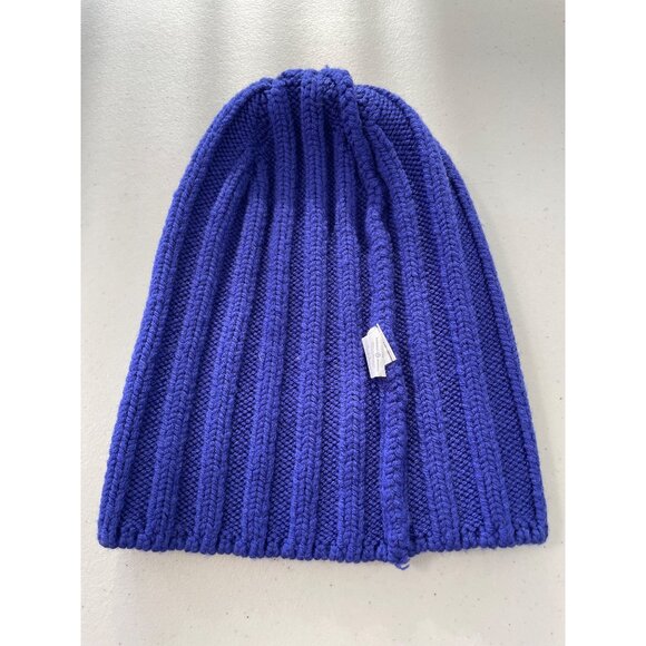 Lululemon Beanie One Size Blue Ribbed Knit Merino Wool Blend Warm Winter Hat - Picture 5 of 6